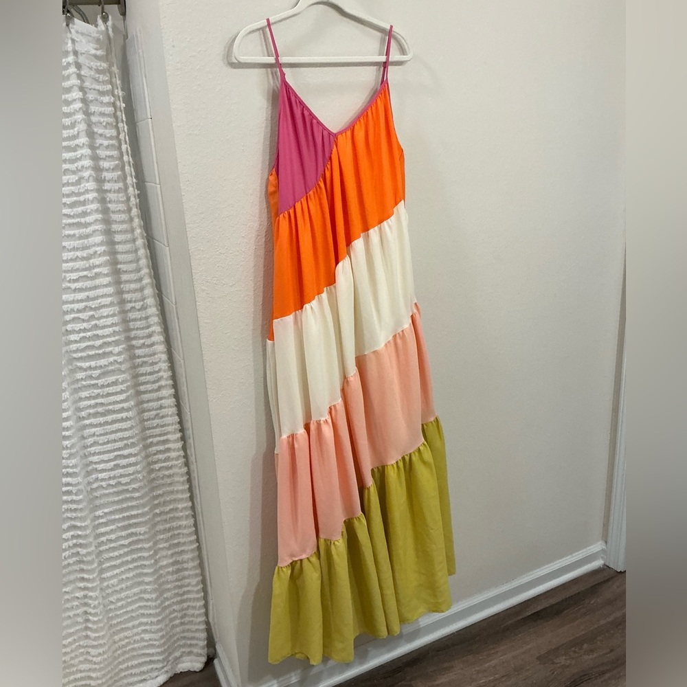 Colorful Striped Maxi Dress - Picture 2 of 3